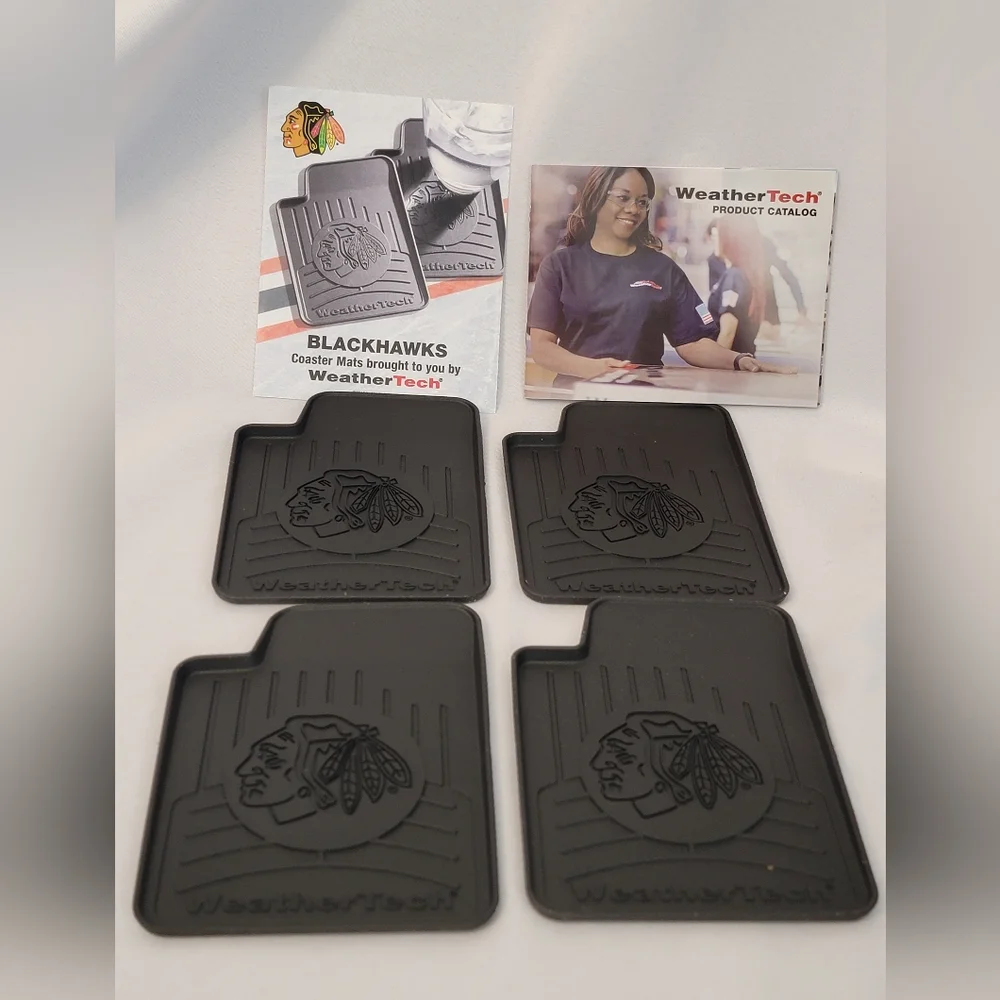 Weather Tech NHL Chicago Blackhawks Black Coaster Mats